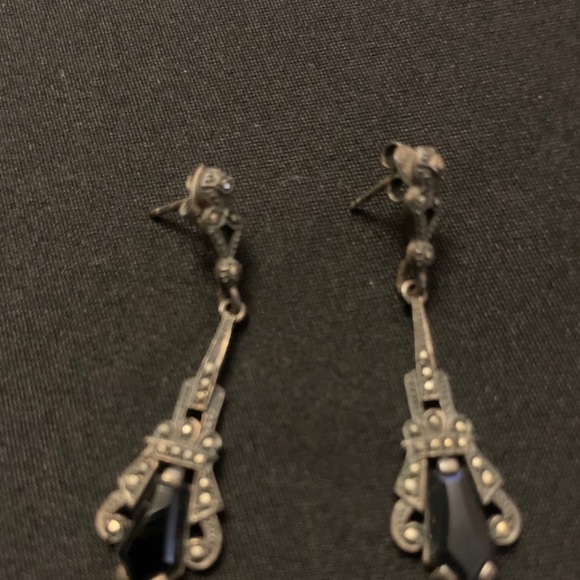 Vintage Marcasite Earrings Pierced Posts - Picture 4 of 12